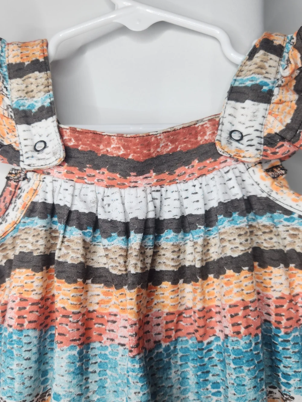 Striped Multicolor Smocked Baby Girls Romper